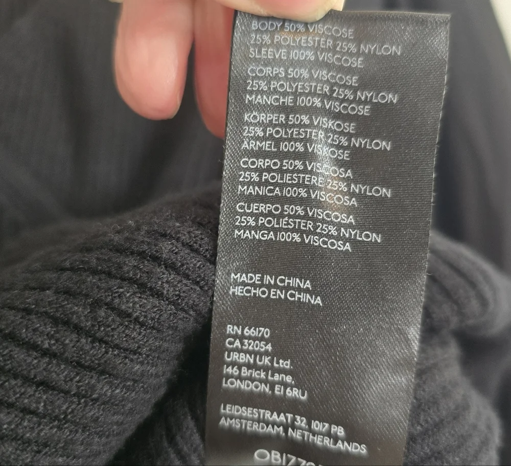 Anthropologie Twofer Faux Wrap Sweater Small Black
